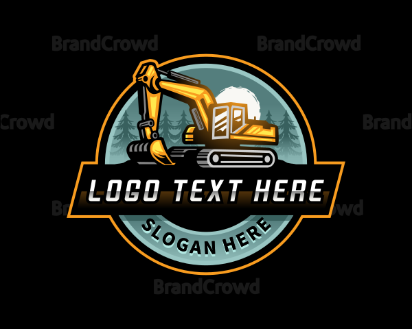 Machinery Forest Excavator Logo