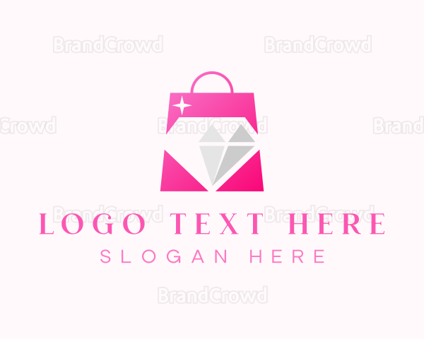 Diamond Jewelry Shopping Bag Logo