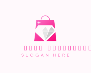 Online Shopping - Diamond Jewelry Shopping Bag logo design