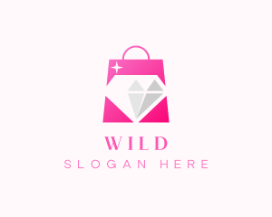 Shopping - Diamond Jewelry Shopping Bag logo design