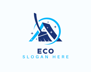 House Cleaning Broom Logo