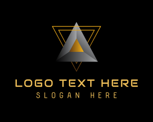 Application - 3D Triangle Prism Technology logo design