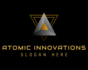 3D Triangle Prism Technology logo design