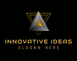 3D Triangle Prism Technology logo design