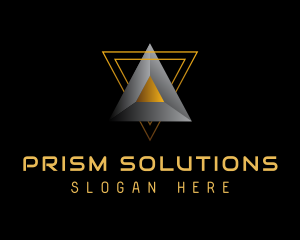 Prism - 3D Triangle Prism Technology logo design