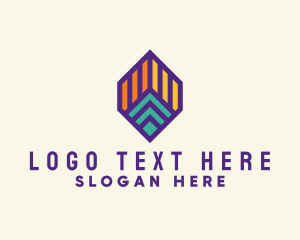 Space - Geometric Retro Hexagon logo design