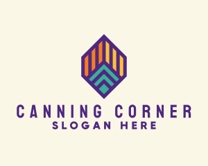 Geometric Retro Hexagon logo design