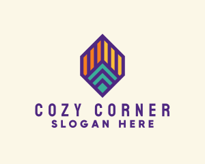 Geometric Retro Hexagon logo design