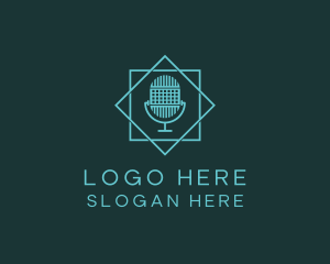 Microphone DJ Podcast Logo