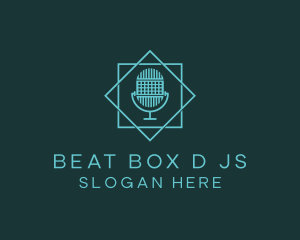 Dj - Microphone DJ Podcast logo design