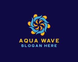 Wave HVAC Heating Cooling logo design