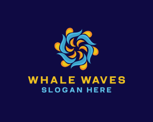 Wave HVAC Heating Cooling logo design