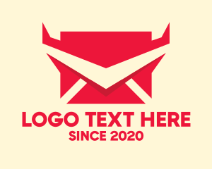 Communicate - Red Devil Email logo design