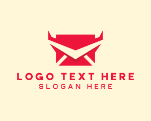 Communicate - Red Devil Email logo design
