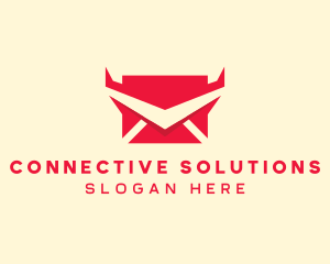 Communicate - Red Devil Email logo design