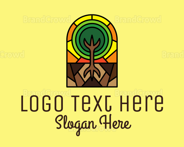 Stained Glass Tree Planting Logo