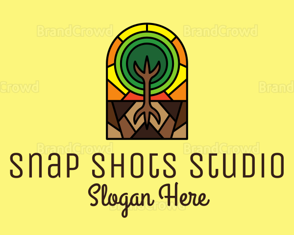 Stained Glass Tree Planting Logo