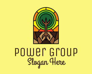 Stained Glass Tree Planting Logo