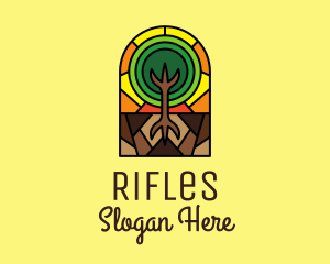Stained Glass Tree Planting Logo