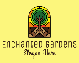 Stained Glass Tree Planting logo design