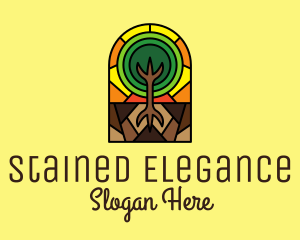 Stained Glass Tree Planting logo design