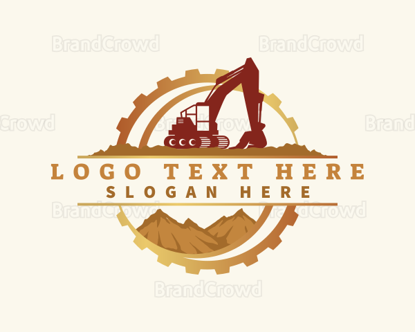 Excavator Backhoe Machinery Logo