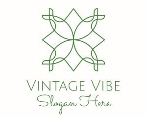 Green Monoline Floral Motif logo design
