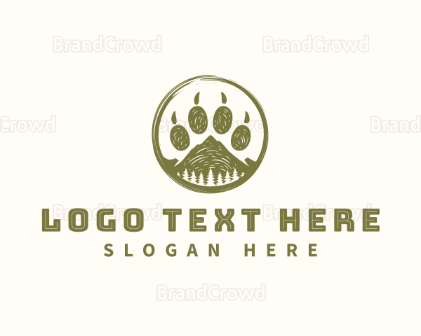 Wildlife Paw Print Outdoor Logo