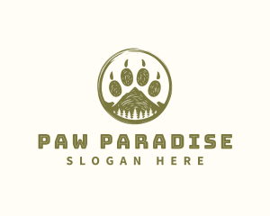 Wildlife Paw Print Outdoor logo design