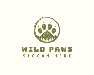 Wildlife Paw Print Outdoor logo design