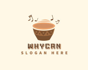 African Musical Instrument Drum Logo