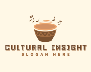 African Musical Instrument Drum logo design