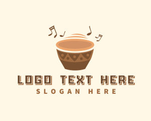 African Musical Instrument Drum Logo