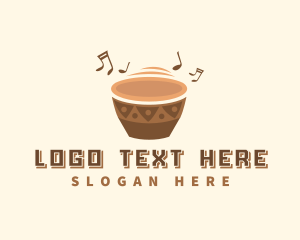 African Musical Instrument Drum Logo