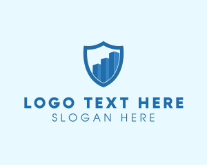 Blue - Security Shield Graph logo design