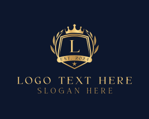 Luxe - Royal Crown Shield logo design