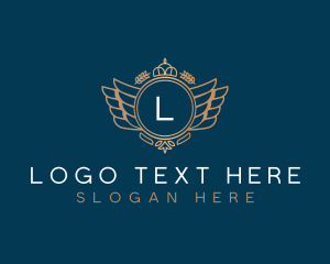 Gold - Wings Crest Luxury logo design