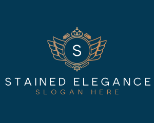 Wings Crest Luxury logo design