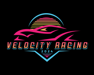 Retro Racing Car logo design