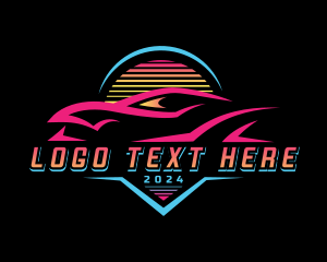 Transportation - Retro Racing Car logo design