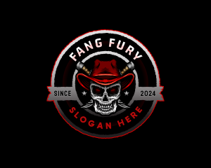 Skull Fangs Knife logo design