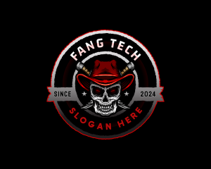 Skull Fangs Knife logo design