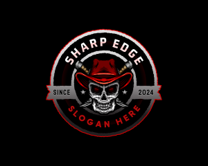 Skull Fangs Knife logo design