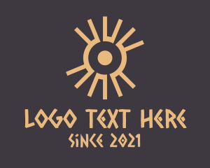 Hippie - Aztec Eye Symbol logo design