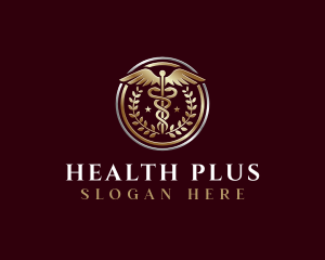 Caduceus Wreath Wellness logo design