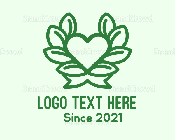 Organic Heart Plant Logo