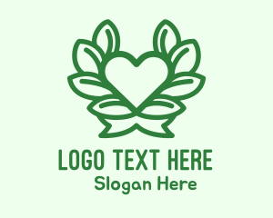 Organic Heart Plant Logo