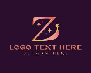 Letter Z - Sparkle Fashion Letter Z logo design