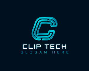 Circuit Tech Letter C logo design