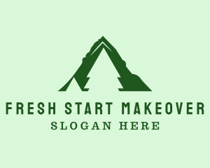 Green Pine Mountain Peak logo design